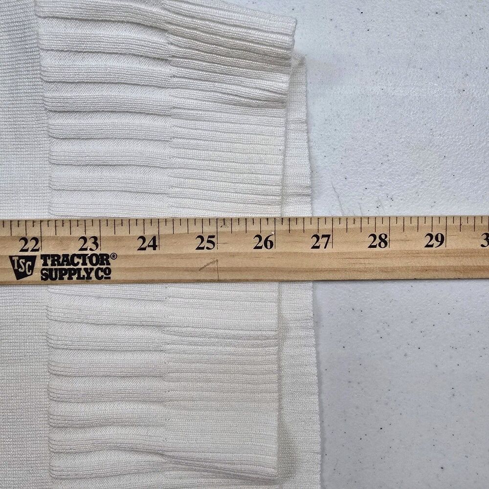 Cable & Gauge Pullover Sweater Large Ivory Cowl Draped Neck Ribbed Cuff  Hem - Picture 5 of 6